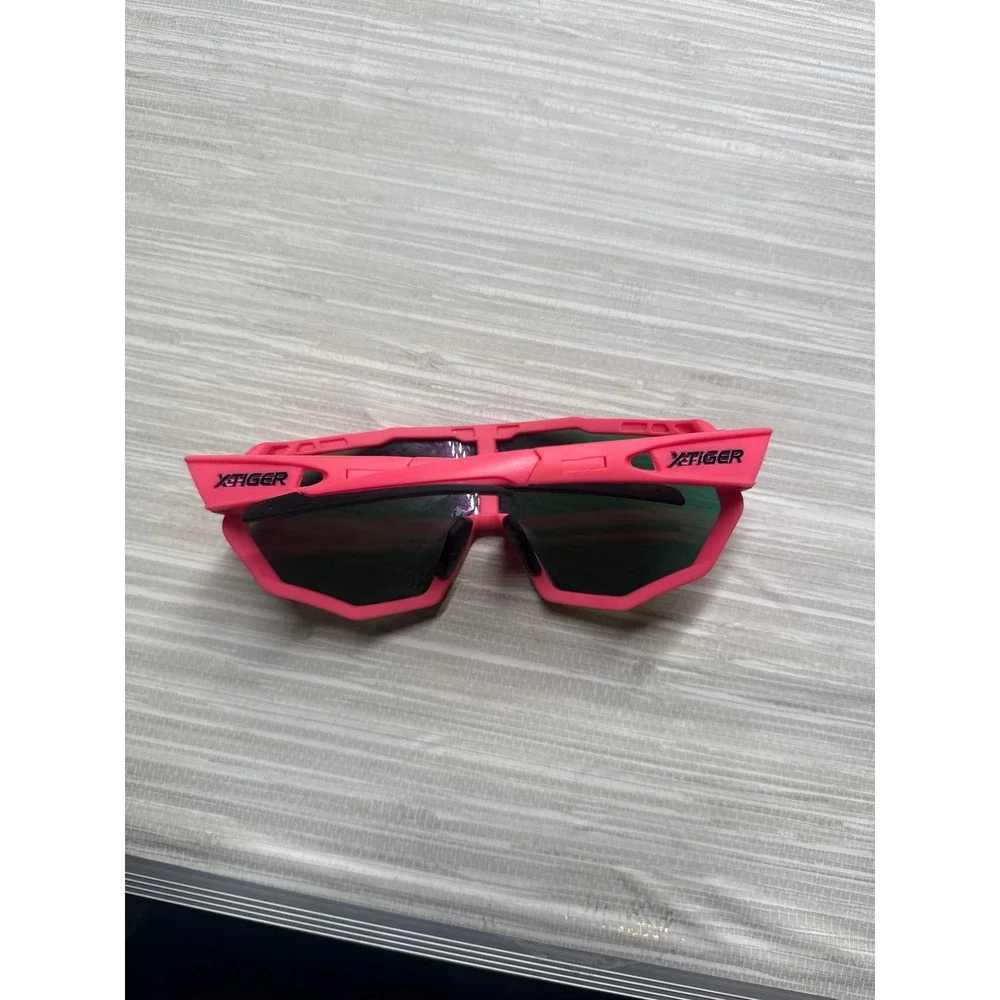 X-TIGER Cycling Sunglasses Pink Mirrored Shield Lens MTB‎ Road Bike UV400 Sports